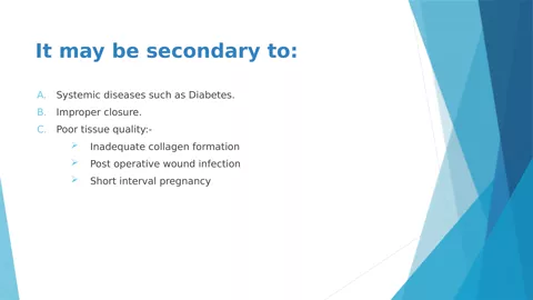 Causes slide from the training deck