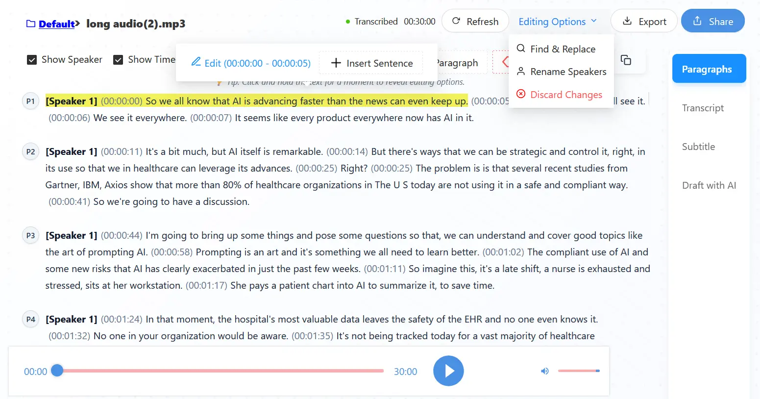 Transcript in Paragraphs