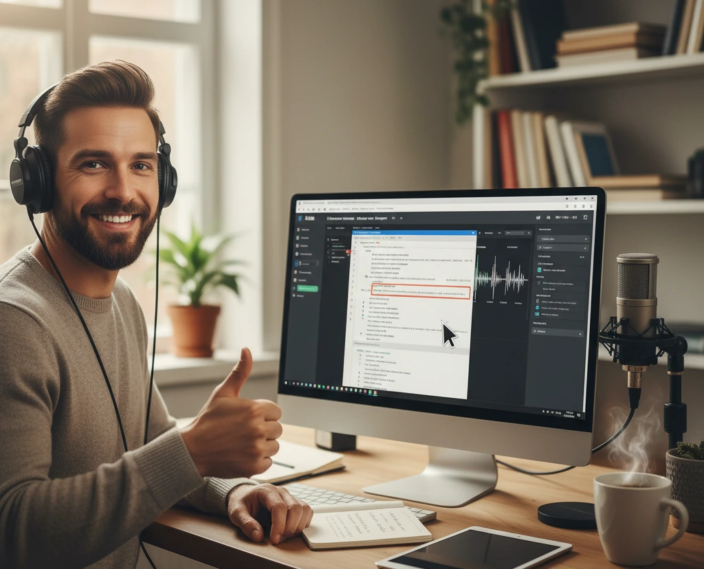 Happy Creator using Speech to Text Software
