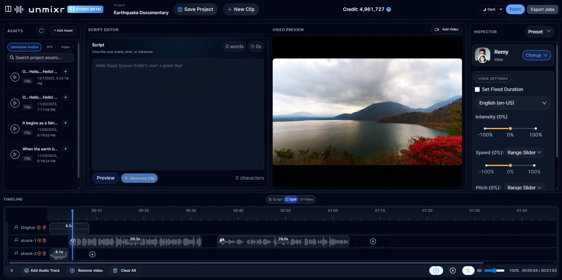 Unmixr Timeline Studio