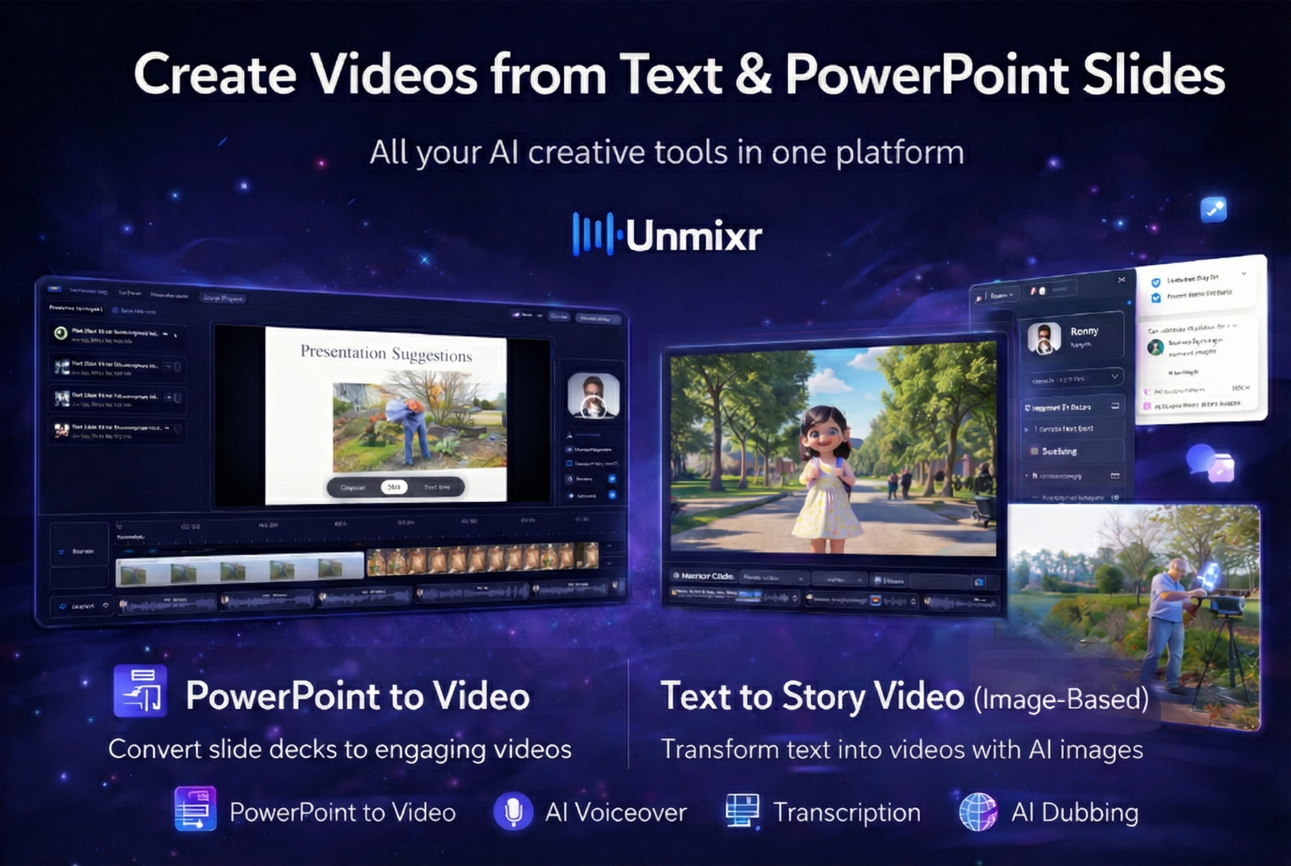 Unmixr AI Creative Suite Dashboard